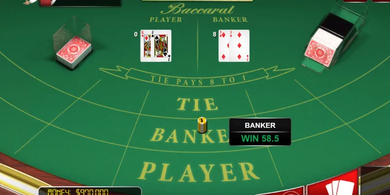 Tỷ lệ trả thưởng cho mỗi cửa cược trong Baccarat