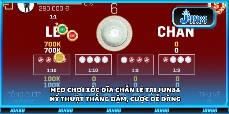 Mẹo chơi xóc đĩa chẵn lẻ tại Jun88: Kỹ thuật thắng đậm, cược dễ dàng
